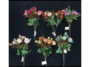 FLOR ARTIFICIAL DE PLASTICO 5 GALHOS