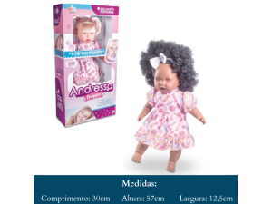 BONECA ANDRESSA FRASES NEGRA