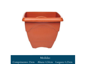 VASO  QUADRADO MEDIO 5,5  LITROS  TERRACOTA   6718