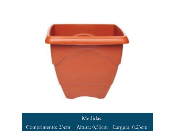 VASO  QUADRADO MEDIO 5,5  LITROS  TERRACOTA   6718