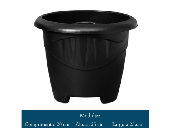 VASO REDONDO  M  5   LITROS  PRETO  292