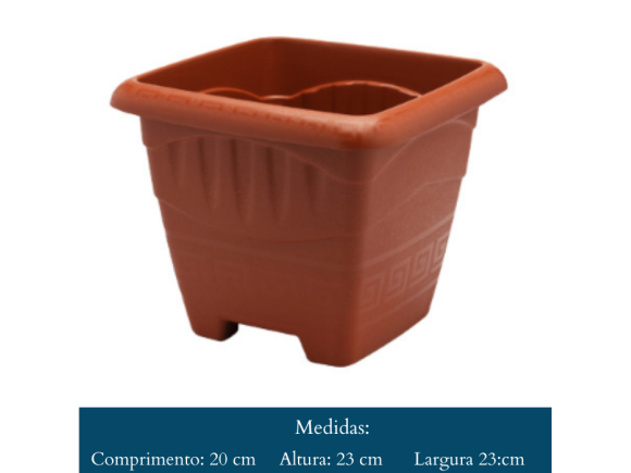 VASO QUADRADO   M  6    LITROS  TERRA COTA  311