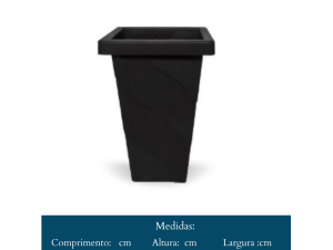 VASO  ELEGANCE  QUADRADO MEDIO  4,5   LITROS  PRETO  6863