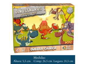 Q. CABECAS  30  PCS  - DINOSSAUROS MADEIRA  0965.1
