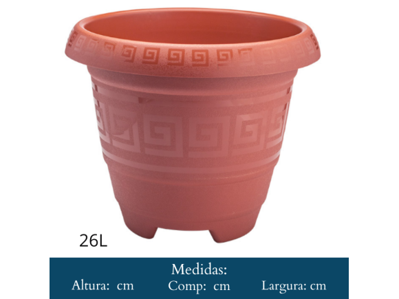 VASO REDONDO  EG 26    LITROS  TERRA COTA  0107