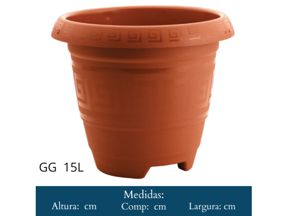 VASO REDONDO  GG 15    LITROS  TERRA COTA  0357