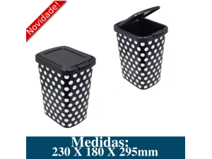 LIXEIRA 9LTS C/ CLICK LABEL POA PRETO REF 25521