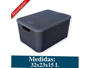ORGANIZADOR RATTAN CINZA N2 8,8 LITROS 2056