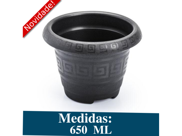 VASO  REDONDO    PP 650 ML   PRETO   0236