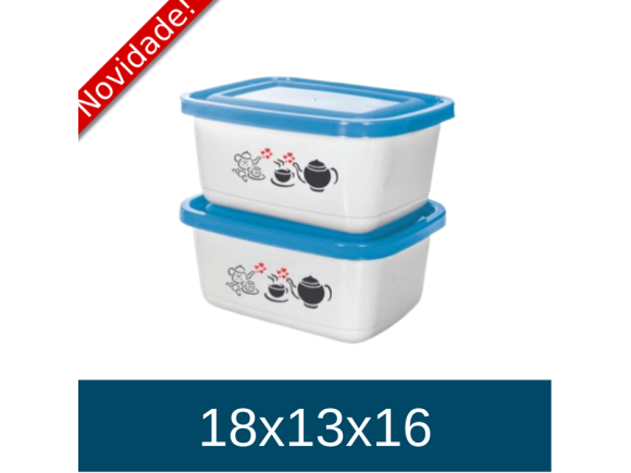 CONJ. POTE RETANGULAR GG 2 PCS - DEC. - LINHA PRIME 1796