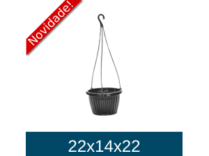 VASO REDONDO CANELADO PRETO C/ ALCA 3 LITROS 2614