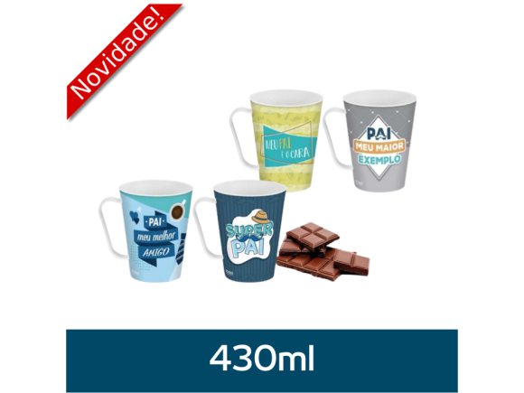 CANECA  DECORADA  PLASTICO  PAPAI     430ML  1432