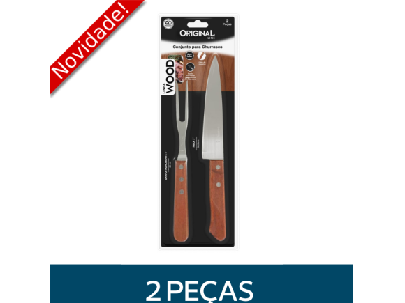 KIT CHURRASCO WOOD C/ 2 PCS SL0457