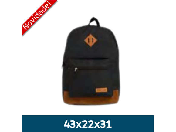 MOCHILA CASUAL EM POLIESTER PRETO E MARROM YS29158P