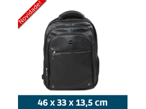 MOCHILA ADULTA MASCULINA COM MATERIAL DE PU E ALÇAS REFORCADAS COM ZIPPER DUPLO E 4 OPÇOES DE MODEL