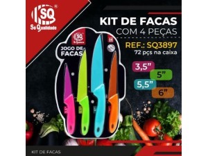 CONJUNTO COM 4 FACASDE INOX SQ3897