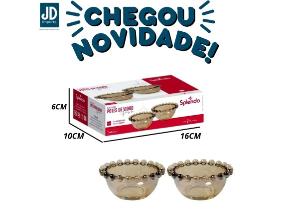 CONJ DECORAÇÃO CRISTAL SEM PE 2 PCS AMBAR PEROLA 8 CM 7159