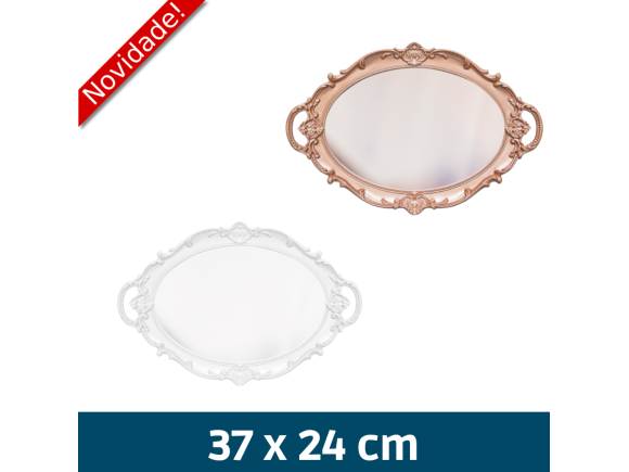 BANDEJA OVAL COM ALCA 37X24CM SORTIDA CT2220