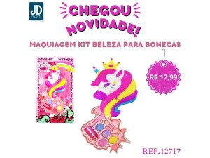  MAQUIAGEM DE UNICORNIO/MAQUIAGEM  KIT BELEZA PARA BONECAS  PD-12717