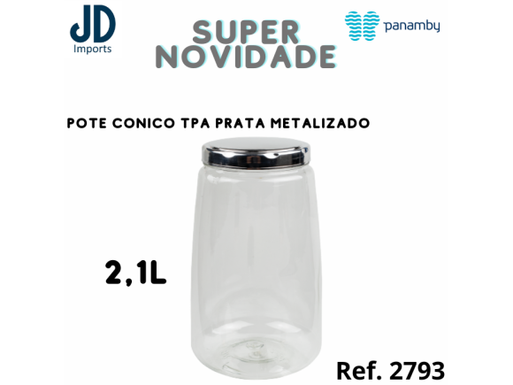 POTE CONICO TPA PRATA METALIZADO 2,1L REF.726