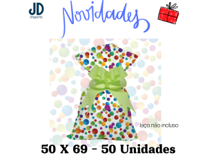 SAQUINHO P/ PRESENTE 50X69 - 50 UN. - 235 COLORIX