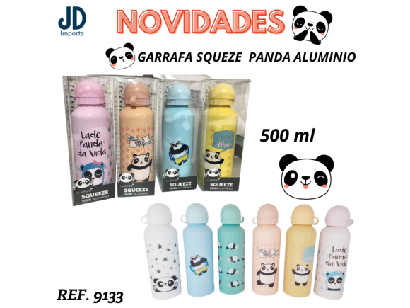 GARRAFA SQUEEZE  PANDA ALUMINIO  500ML  CB0204