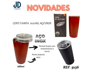 COPO TAMPA   600ML ACO INOX  CB2040