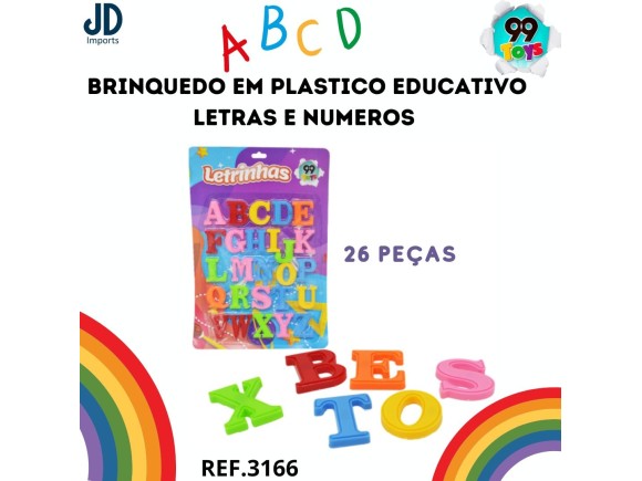 BRINQUEDO EM PLASTICO EDUCATIVO LETRAS 26 PECAS - 191226