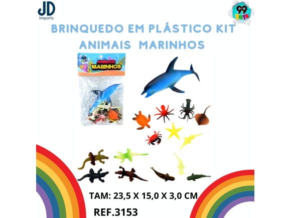 BRINQUEDO EM PLASTICO KIT ANIMAIS MARINHOS - 22035