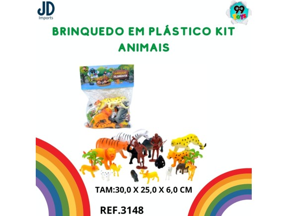 BRINQUEDO EM PLASTICO KIT ANIMAIS -22026