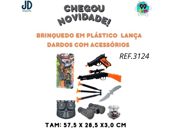 BRINQUEDO EM PLASTICO LANCA DARDOS COM ACESSORIOS -0082