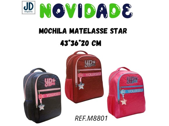 MOCHILA MATELASSE STAR 43*36*20 CM MF8130