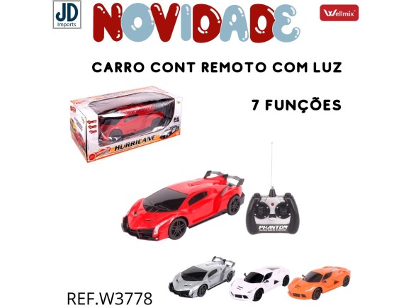 CARRO CONT REMOTO 7 FUNCOES PHANTON LUZ REF. WB3777