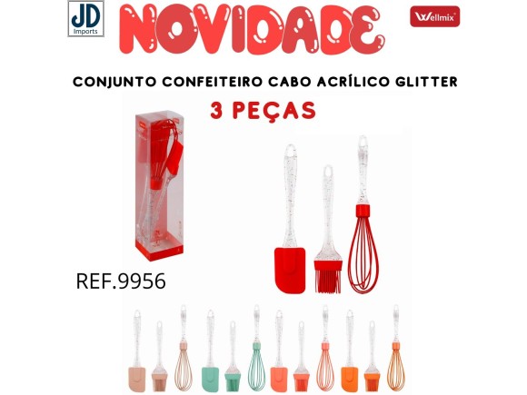 KIT CONFEITEIRO CABO ACRILICO COLORS 3PCS WX09955