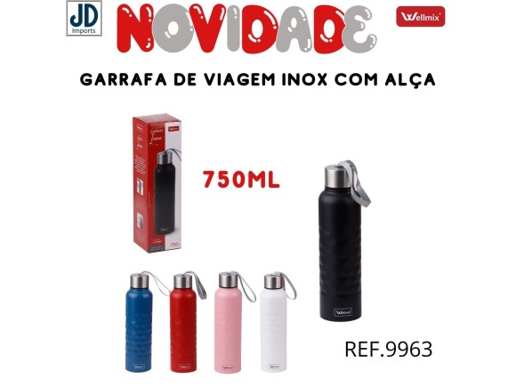 GARRAFA DE VIAGEM INOX COM ALCA 750ML WX10700