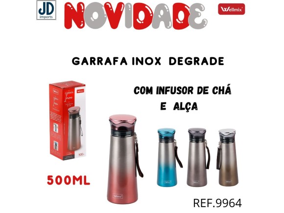 GARRAFA  INOX DEGRADE COM INFUSOR DE  CHA E  ALCA 500ML WX10719