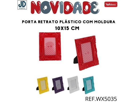 PORTA RETRATO  PLASTICO  10X15  COLOR  MOLDURA LUX WX5035