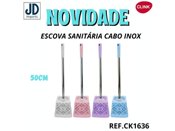 ESCOVA SANITARIA DE PLASTICO  CABO  INOX  CK1636